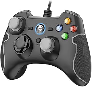 EasySMX Wired Gaming Controller,PC Game Controller Joystick with Dual-Vibration Turbo and Trigger Buttons for Windows PC/ PS3/ Android TV Box/ Tesla / Vista / Steam