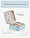 VLANDO Travel Jewelry Case - Teacher Valentine Gifts - Travel Essentials for Women - Small Jewelry Travel Organizer Case for Girls Women - Blue