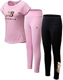New Balance Girls? Active Leggings Set ? 3 Piece T-Shirt, and Leggings Activewear Set, Size 7/8,...