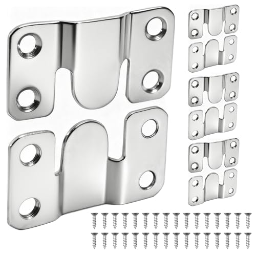 8 Stück Schwerlast Bilderrahmen Aufhänger Edelstahl, Ineinandergreifend für Foto, Spiegel, Wandhalterung und Möbelverbinder (54mm×30mm)