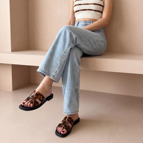 Image of CUSHIONAIRE Voyage Cutout Strap Slides for Women, Slip On Summer Flats, Trendy Footwear, Memory Foam Vegan Leather Comfortable Vacation Style Sandals