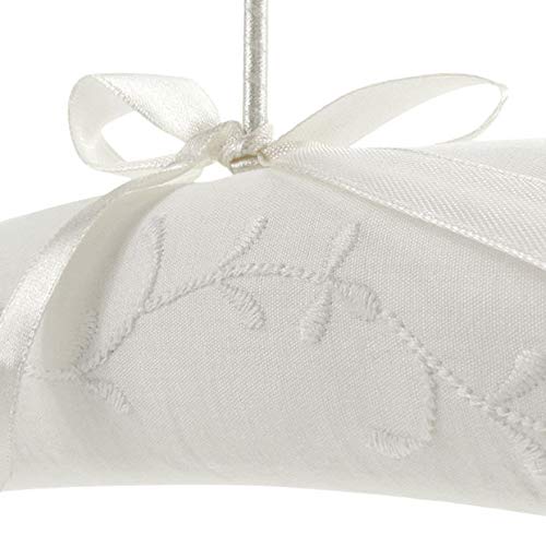 Hangerworld Pack Of 3 Floral Embroidered Padded Hangers For Women - No Shoulder Bump Hanger - 15.7Inch, White Color #TOP3