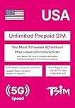 USA SIM Card for Travel to the USA. PrePaid. T-Mobile network with Unlimited Data, Calls and Texts. New Upgraded 5G SIM Card! (7 Day)