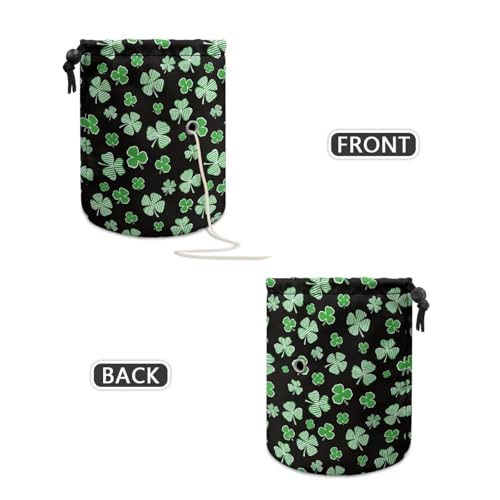 Image of Sellikakes St. Patrick's Day Lucky Leaf Crochet Bag Knitting Bag Yarn Storage Organizer Chrochet Mini Yarn Holder Storing Crochet Accessories