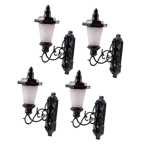 Tofficu 4pcs Mini Wall Lamps for Miniature Scene Decoration Wall Lights Warm Glow for Sand Table and Dollhouse Layouts Stylish and Compact Design