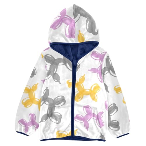 Balloon Dogs Girls Fleece Jacket Girls Fall Jacket Girls Zip Up Hoodie Girls Sherpa Jacket 2-10T