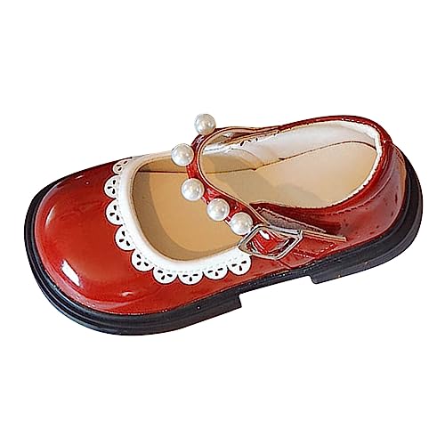 Toddler Baby Girls Dress Shoes Wedding Part???? School Ankle Strap Ballet Flat???? Shoes Little Size 3 Flip Flops Girls (Red, 6.5 Infant)