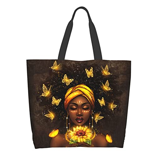 IAGM African American Women Tote Bag - Afro Black Art Shoulder Satchel Handbag - Waterproof