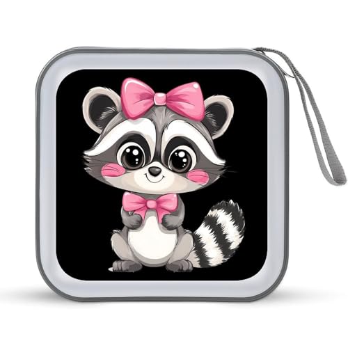 Raccoon CD Case Plastic DVD Case Holder Wallet Disc Storage Organizer for Car Travel