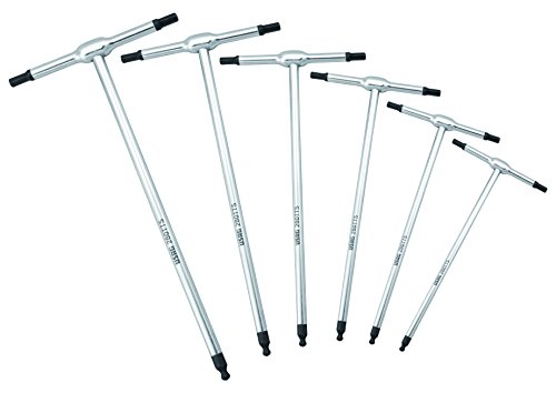 USAG U02800760 - Juego de 6 llaves en T con macho hexagonal y cabeza esférica