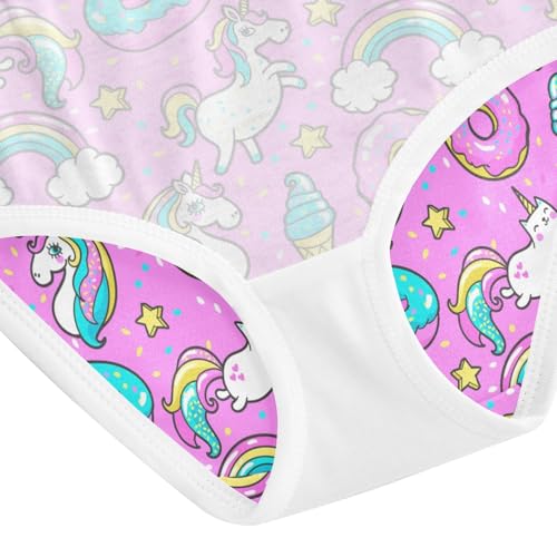 Wusikd Unicorn Girls' Underwear Cotton Donut Rainbow Girls Briefs Soft Toddler Underwear 6T 5