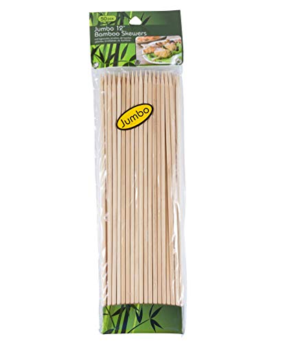 Jacent Jumbo Wood Bamboo 12" Skewers: Kebob, Grill, Appetizer Sticks: