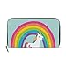 Produktbild GIGIJY Schöne Geldbörse mit Regenbogen-Einhorn-Motiv, mehrere Kreditkartenfächer, Tasche für Frauen, Leder, mit Reißverschluss