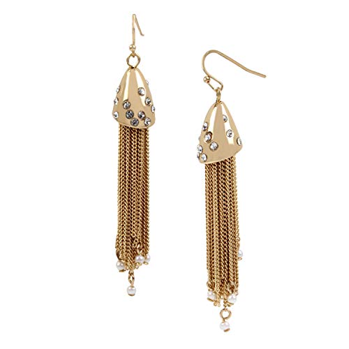 Jessica Simpson Pearl Tassel Drop Earrings #TOP19