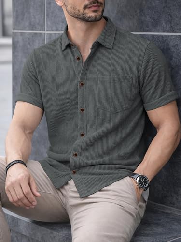 Image of Noble Monk Men's Polyester Regular Fit Solid Casual Shirt |Half Sleeve | |Stylish Shirt