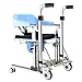 Chaise roulante pour Patient à Domicile, Chaise de Transfert divisée avec Roues, Chaise roulante de Salle de Bains pour Personnes âgées handicapées avec siège divisé à 180° et Bassin de lit