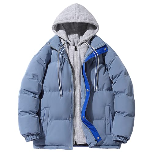 Veste en duvet légère homme veste hiver chaude coupe-vent manteau rembourré deux pièces