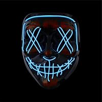 Costumed Máscara led de Halloween Purge azul, máscara de disfraz
