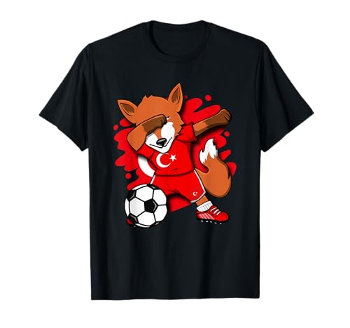 Dabbing Fox Turkey Soccer Fans Jersey Turkish Football Lover T-Shirt