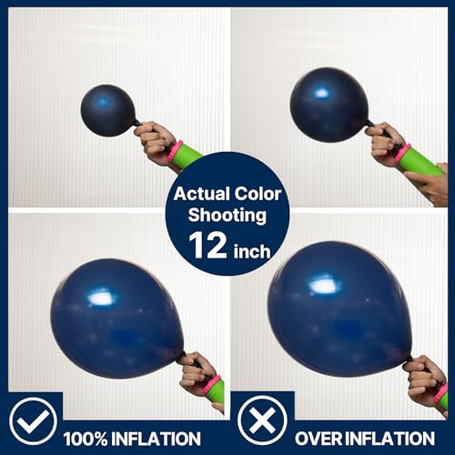 Image of PartyWoo Blue and Silver Balloons, 140 pcs Navy Blue and Silver Balloons Different Sizes Pack of 18 Inch 12 Inch 10 Inch 5 Inch for Balloon Garland or Arch as Birthday Decorations, Party Decorations