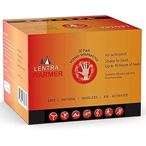 Hot Hand Warmers – 50 Count – 10 Hours Long Lasting Heat, Safe Natural Odorless Air Activated Heat Packs for Hands, Toes and Body – TSA Approved