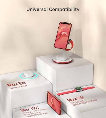 Image of XooFly 3 in 1 Magnetic Wireless Charging Station for Apple Devices,15W