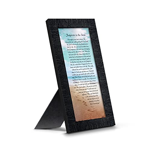 Footprints in the Sand Inspirational Wall Art, Beach Decor, Christian Gifts for Women and Men, Christian Wall Decor, Get Well Soon, Encouraging Scripture Wall Art, Framed Sympathy Gift 7349CH