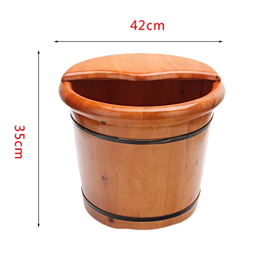 Spa de pies de madera Katzowen con tapa, barril de cedro miniatura 5