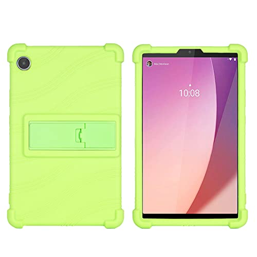 YIFENGXING Funda para Lenovo Tab M8 4th Gen TB-300FU Tableta 8 Pulgadas Una Sola Pieza Suave Silicona Fundas con Soporte Caída Protección Ultradelgada Shell (Verde)