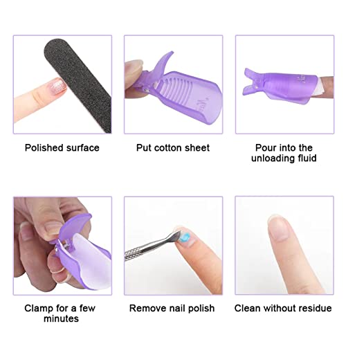 Kit Rimozione Smalto Clip le unghie, 10 pezzi