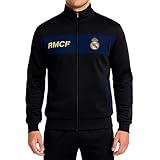 Icon Sports Officially Licensed Real Madrid CF Track Jacket - Unisex Adult - RM52TJ Black_Navy S