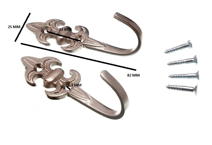 Raffhalter für Vorhänge, Fleur de LYS, matt verchromt, 55 mm, 50 Stück