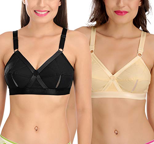 Image of SONA Women's Cotton Non-Padded Wire Free Minimiser Minimizer Bra