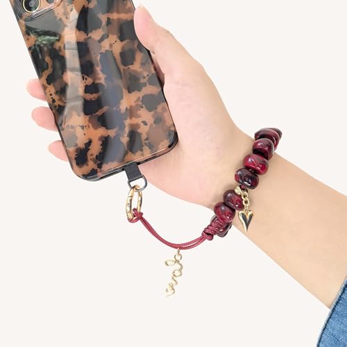 Anillo de metal para teléfono con piedras naturales anticaída 5