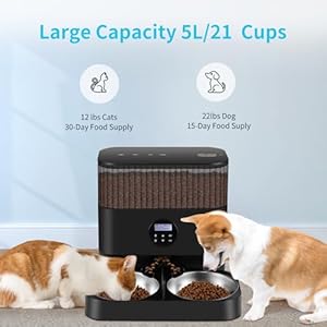 Sailvono Automatic Cat Feeders for 2 Cats 5l Elevated Auto Cat Food Dispenser with Raiser Kit and 2 Stainless Bowls Timed Programmable Pet Feeder for Cats  Dogs10s Meal Call 4 Meals Black  Cucciolini Doodles Sailvono automatic cat feeders for 2 cats 5l elevated auto cat food dispenser with raiser kit and 2 stainless bowls timed programmable pet feeder for cats  dogs10s meal call 4 meals black   cucciolini doodles