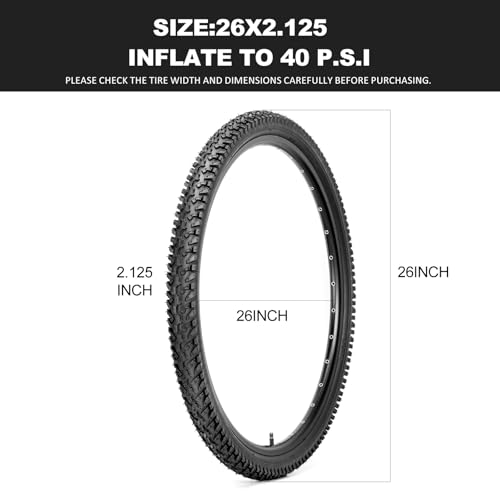 Hycline Mountain Bike Replacement Tire: 26×1.95/26×2.125