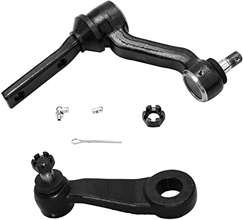 Image of Detroit Axle - 4WD Front End 12pc Suspension Kit for Chevy S10 Blazer GMC Jimmy Sonoma 2 Upper Control Arms w /Ball Joints 2 Lower Ball Joints 4 Tie Rods 2 Idler & Pitman Arms 2 Sleeves Replacement