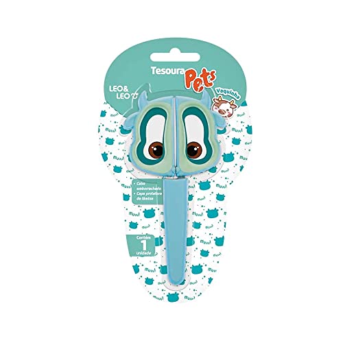 Leo & Leo, Tesoura escolar Pets bichinhos - 1 unidade sortida