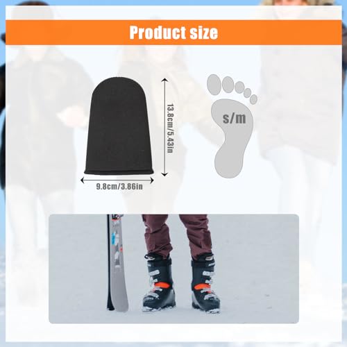 2 Pairs Neoprene Toe Warmers, 0.12 Inch Toe Cuffs Foot Hot Warmers Boots Worn Inside Shoes or Boots Feet Toe Caps Warm Socks for Winter Outdoor Sports2