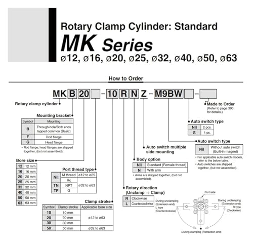 Cylindre MKB12-20LZ double effet avec rotation fluide et précise - 4