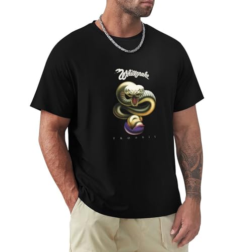 Whitesnake - Camiseta casual de manga corta para hombre, color negro, Negro, XXL