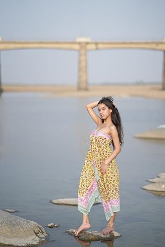 Beach Lover’s Gift Pack – Ethnic Print Sarong & Scarf Indian Cotton Sarong – Block Printed Bohemian Beach Cover Up2