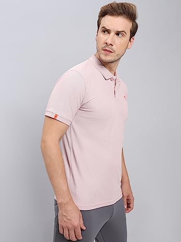 Image of TECHNOSPORT Men's Polyester Slim Fit Self-Design Short Sleeve Polo Matpiq T-Shirt with Anti Microbial, Techno Dry for Regular and Casual Use