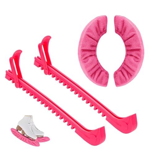 HMDZMR Ice Skate Guards Hockey Skate Guards Ice Skate Blade Covers Ice Skating Accessories for Youth Adults (Red, Large)