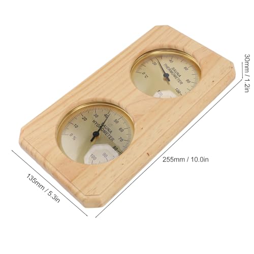 Restokki Sauna Thermometer and Hygrometer 2 in 1 Indoor Humidity Temperature Measurement Sauna Room Wooden Sauna Hygrothermograph