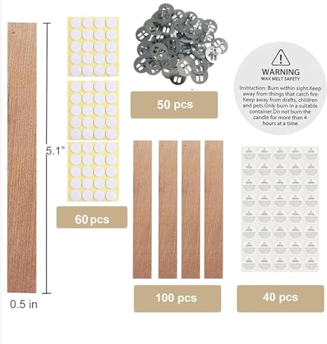 250 pcs pabilos de madera para velas 5.1 x 0.5 pulg miniatura 4