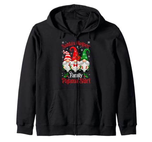 Pijama Familiar de ayudante de Papá Noel: Pijama de gnomos Sudadera con Capucha