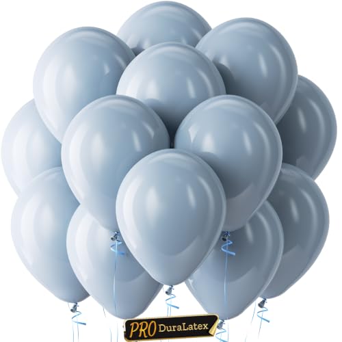 Image of Bezente Pro Duralatex Dusty Blue Extra-Thick Balloons 100 Pack 12 inch
