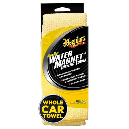 Meguiar's Water Magnet Microfiber Drying Towel, Premium Car Wash Microfiber Towel That’s Super Plush, Water Absorbent & Scratch-Free Big Microfiber Towels for Cars, 1 Pack