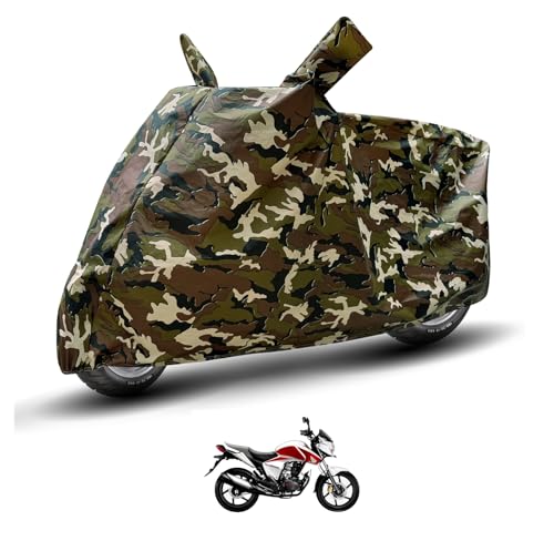 Image of Auto Hub Waterproof Bike Cover Compatible with Dazzler Dustproof, UV Protection Two Wheeler Bike Dazzler Cover - Army Print